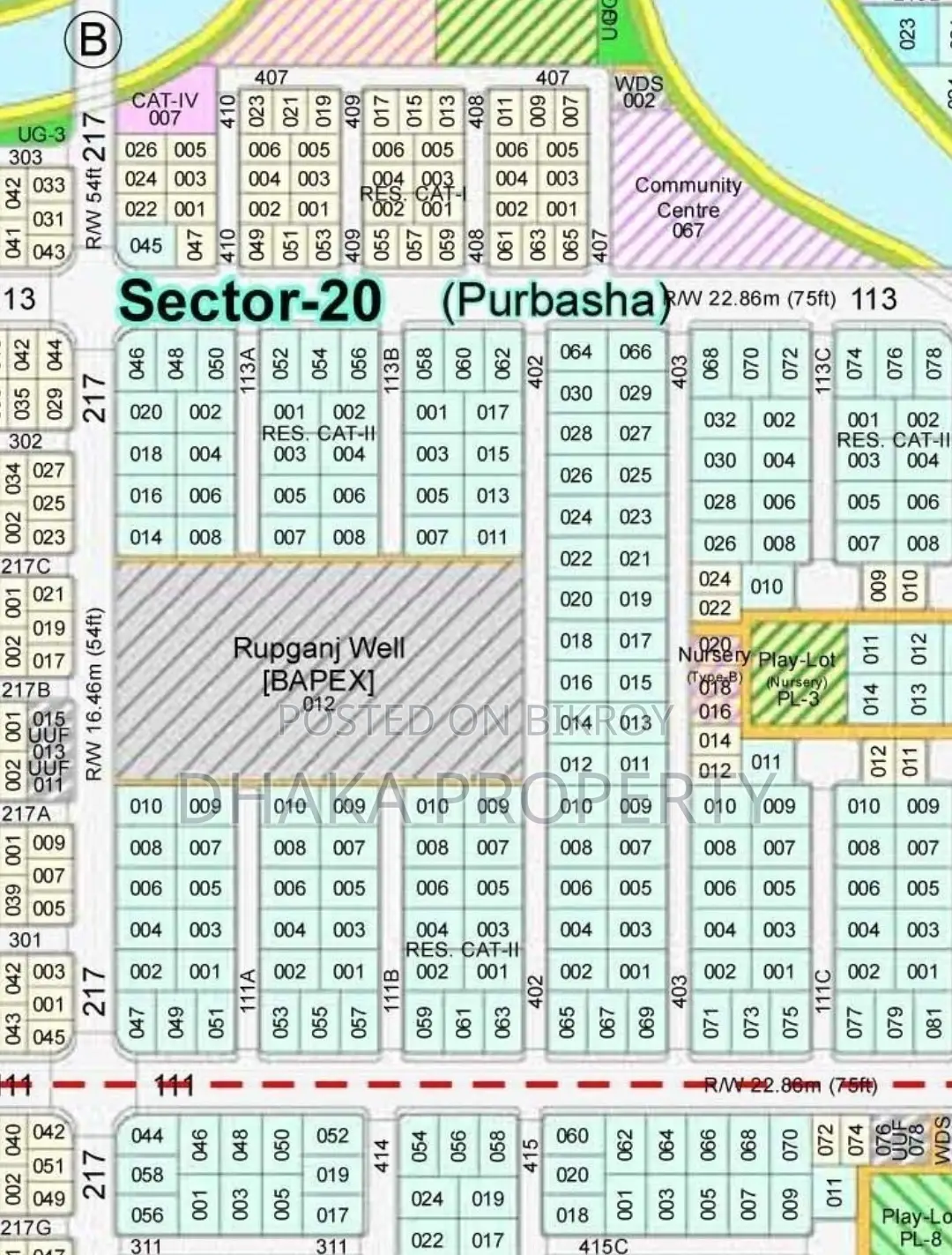 Nearby 300ft 5 Katha Park East at Sector-20 in Purbachal