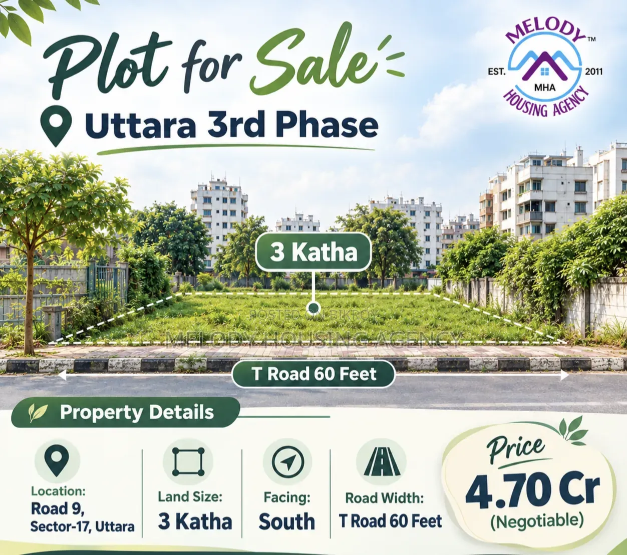 Residential Plot for Sale in Uttara 3rd Phase in Uttara