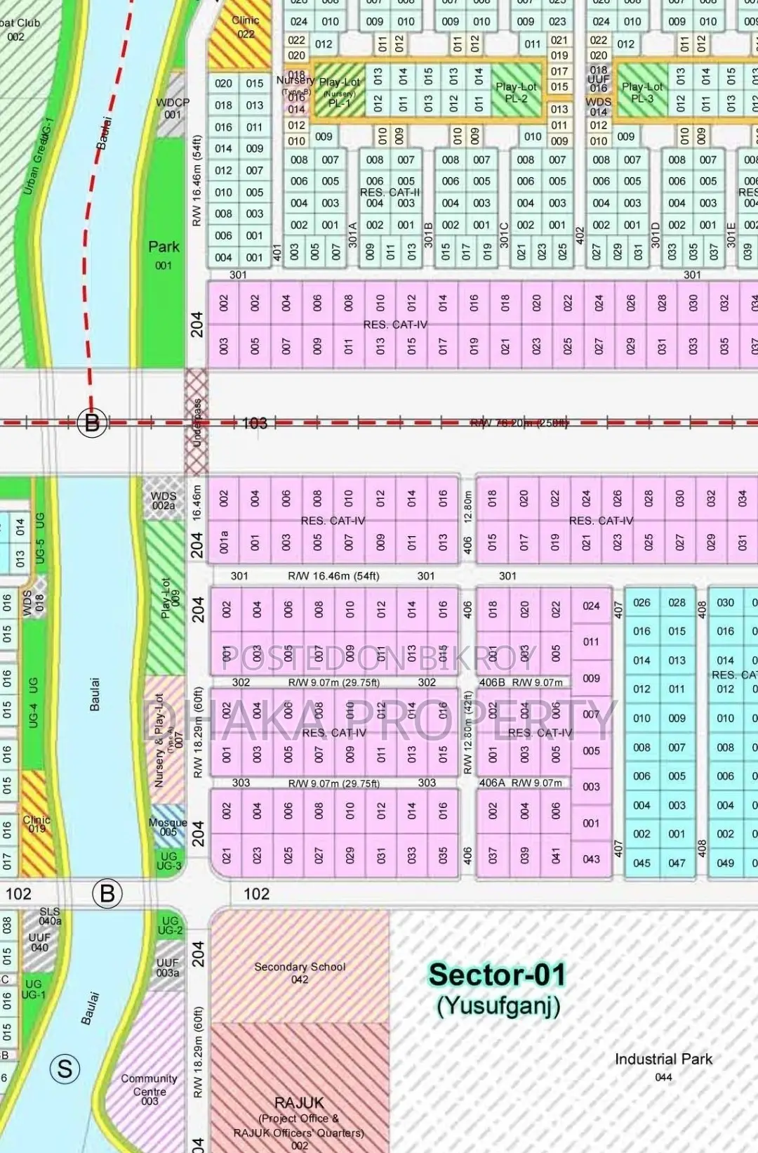 Nearby 300ft 10 Katha Land Facing South at Sector-1 in Purbachal