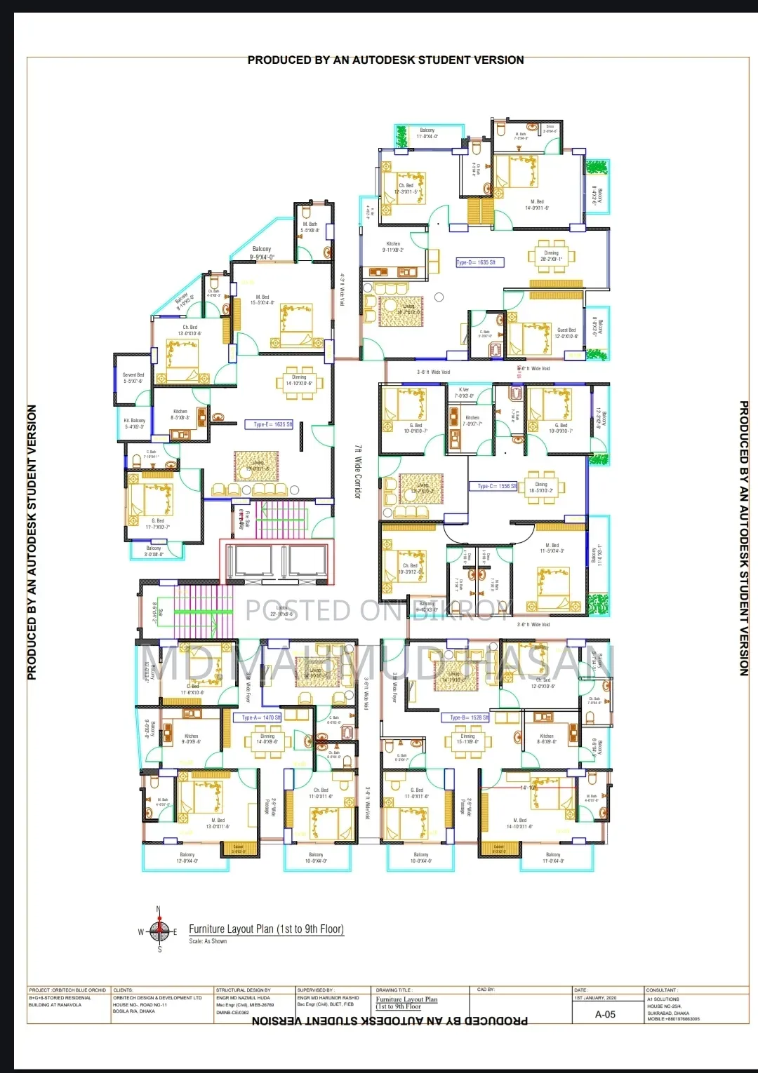 4 Bedroom Apartment in Mohammadpur Dhaka for sale in Mohammadpur