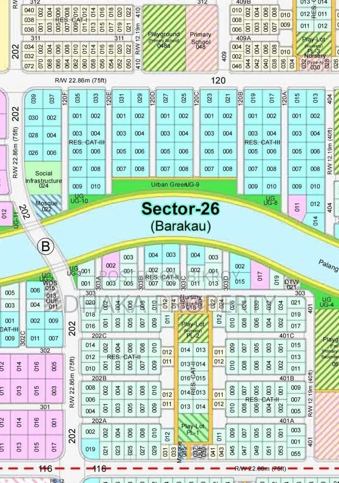 7.5 Katha Lake View South at Sector 26 in Purbachal