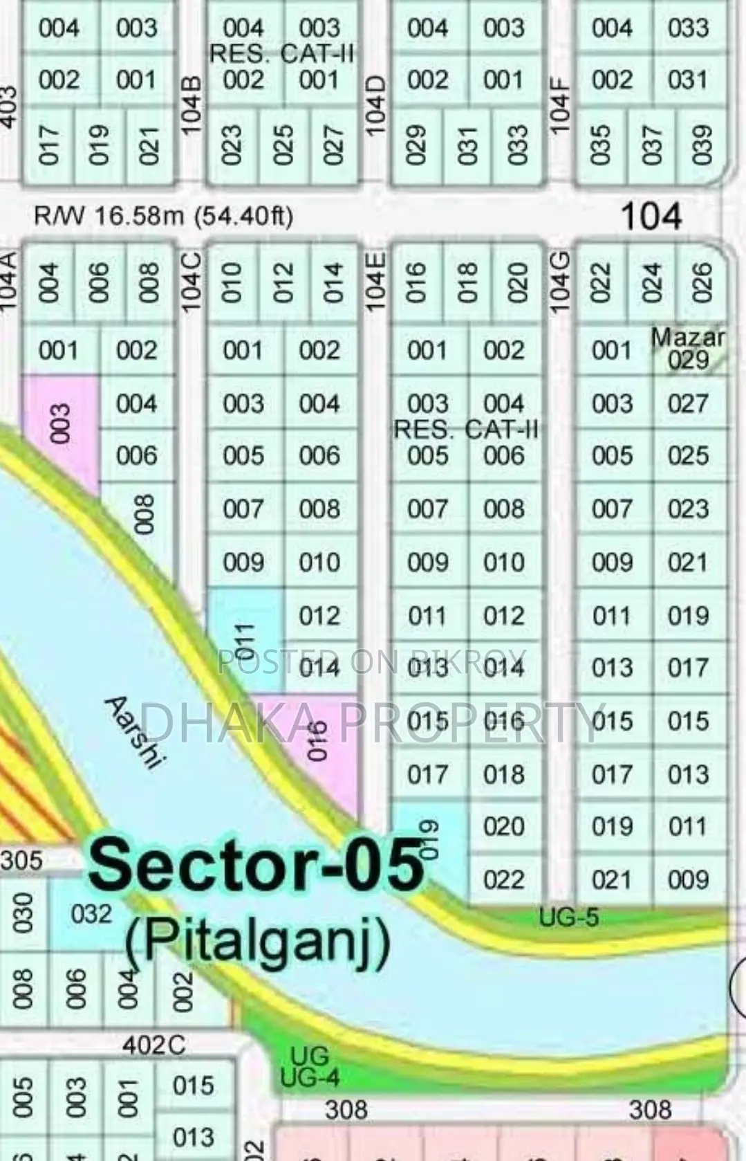 30ft Road 3 Katha Plot at Sector-5, Park East in Purbachal