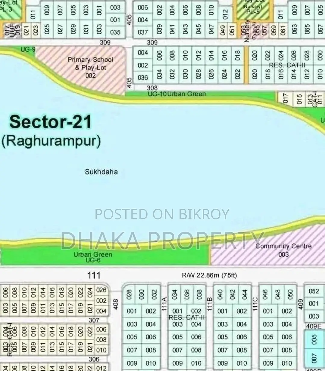 75ft Lake View 5 Katha North at Sector-21 in Purbachal