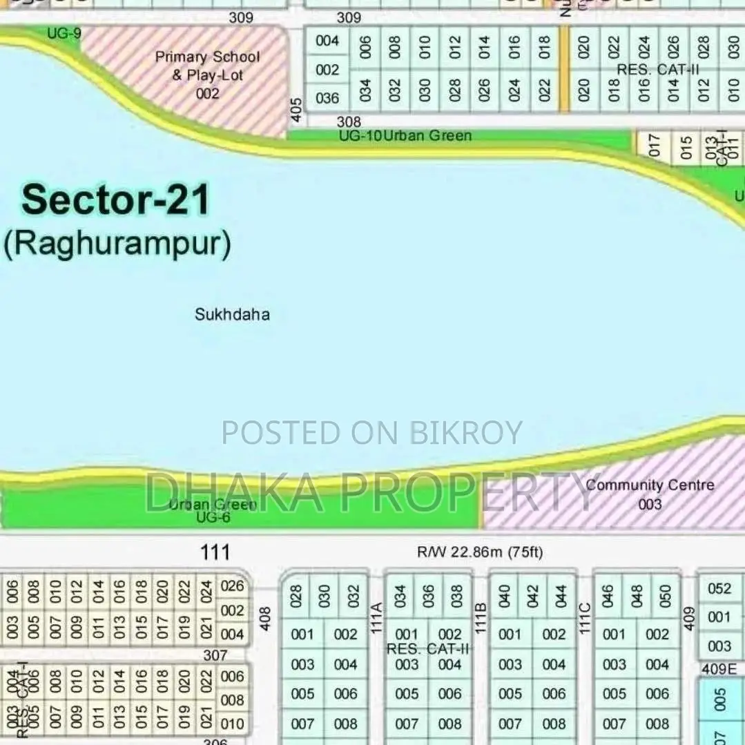 75ft Lake View 5 Katha North at Sector-21 in Purbachal