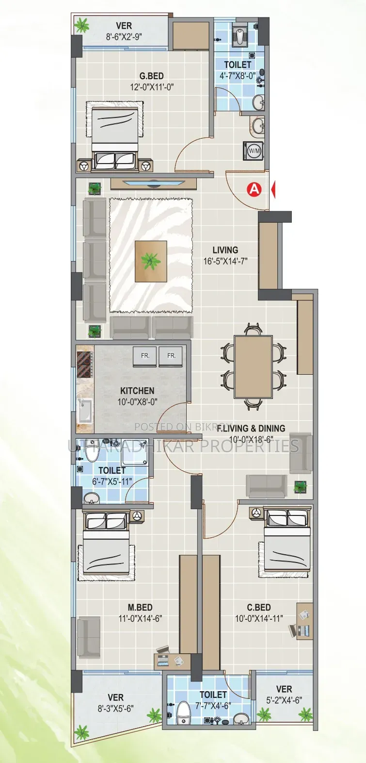 3 Bedroom Apartment in Upl Shahina Garden, Mirpur for sale in Mirpur