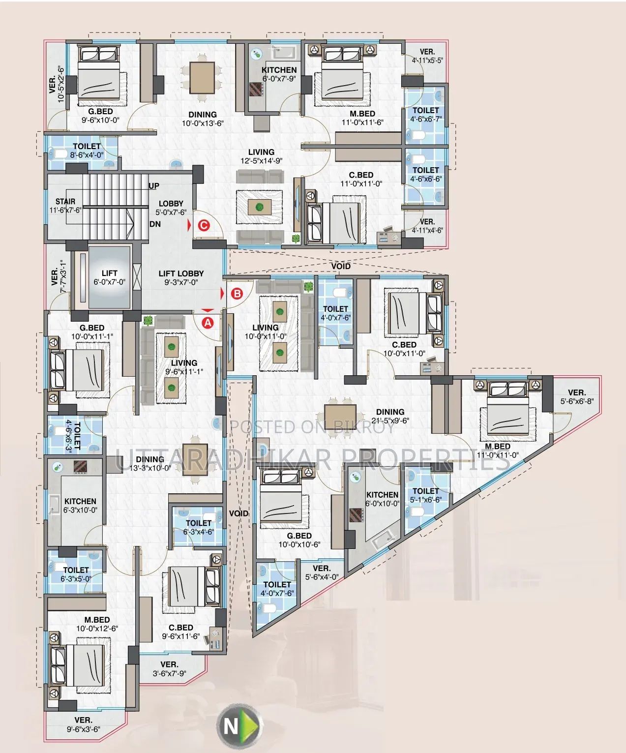 3-Bedroom Apartment in Upl Ar Rahman, Cantonment for Sale in Cantonment