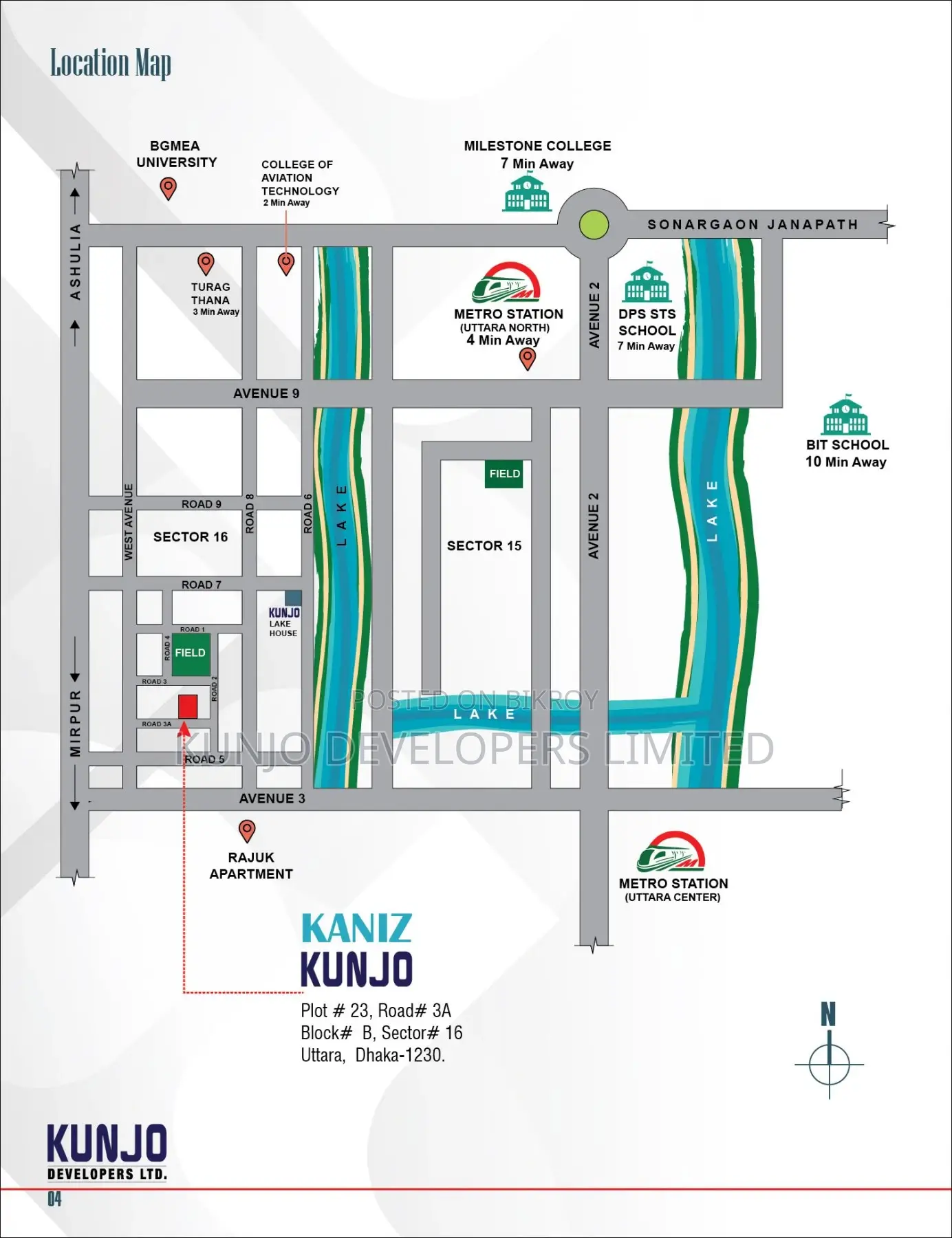 3-Bedroom Apartment in Kunjo Developers, Uttara for sale in Uttara