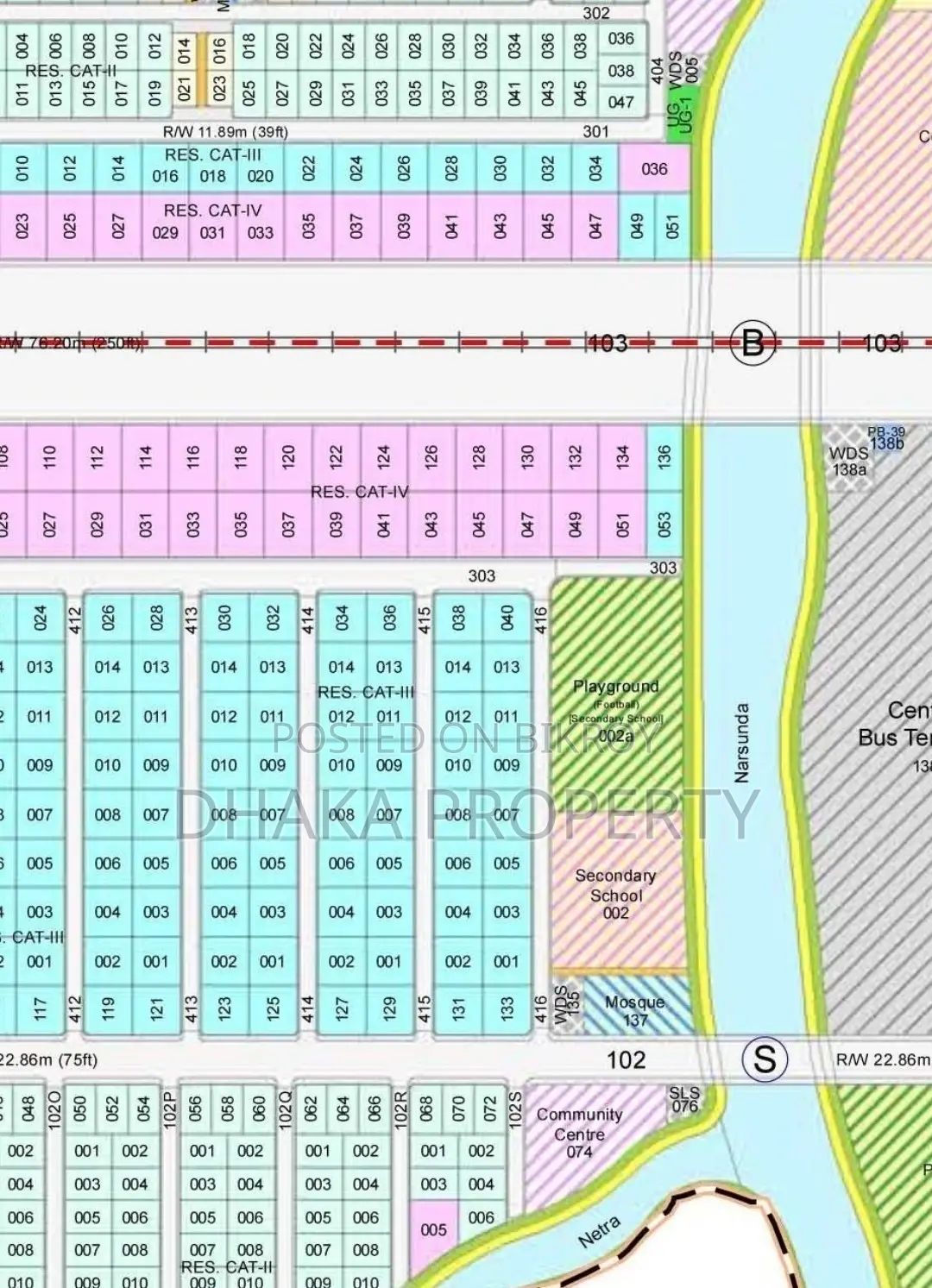 Nearby 75 feet road, 7.5 Katha, Lake East at Sector 2 in Purbachal
