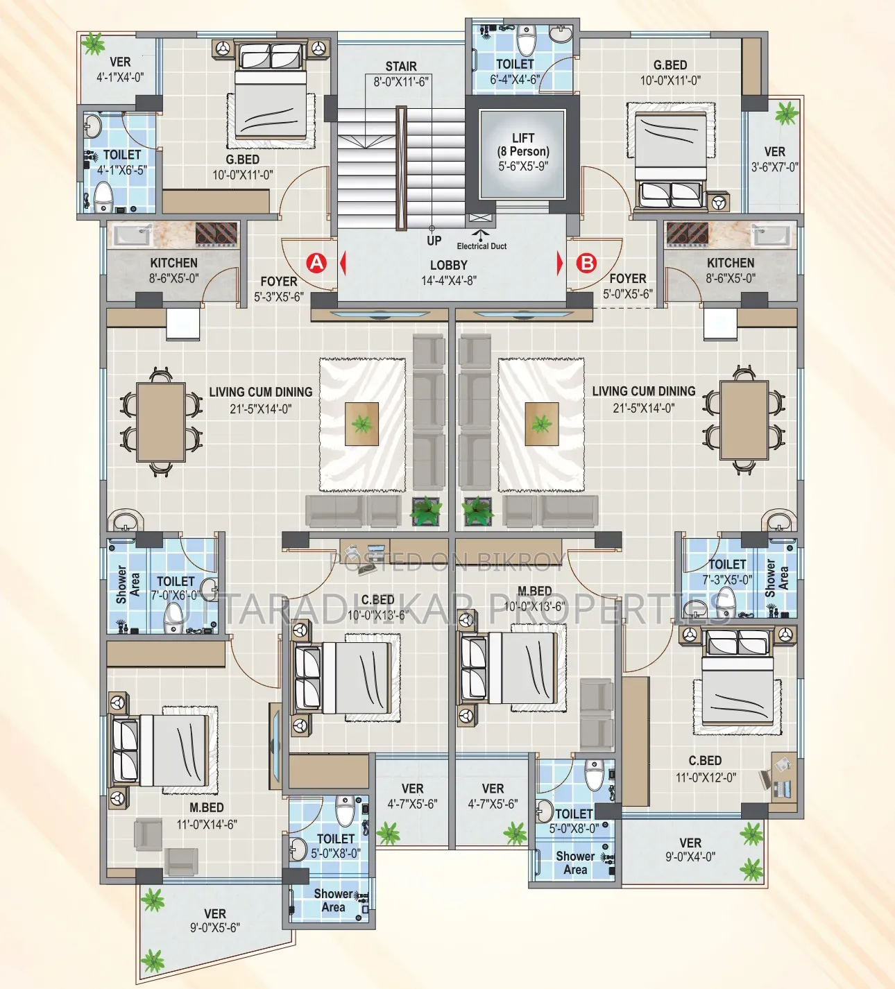 3 Bedroom Apartment in Upl Mridha Lodge, Shewrapara for sale in Shewrapara
