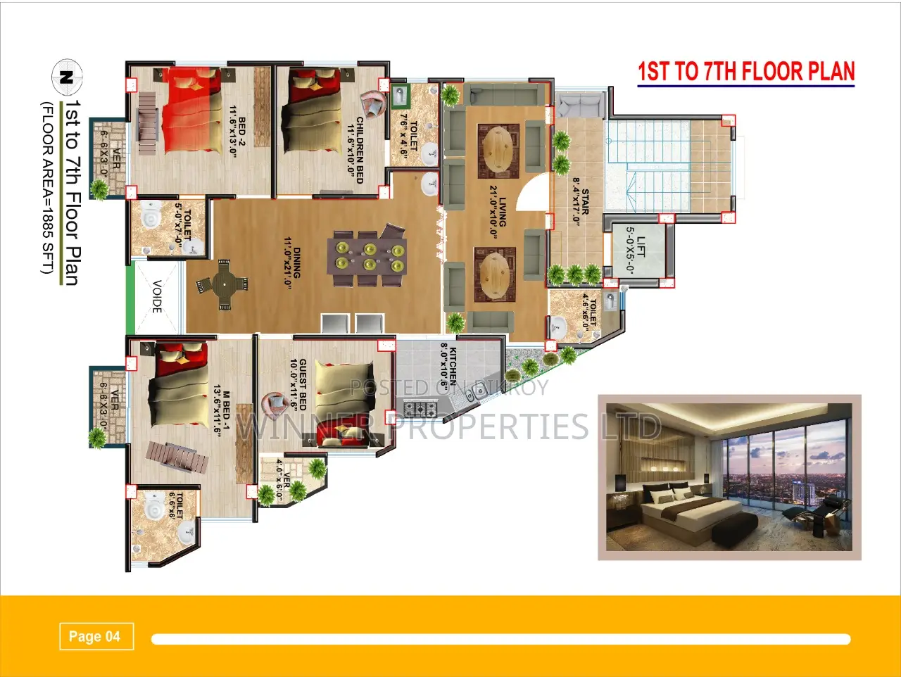4-Bedroom Apartment in Winner Properties, Uttara for Sale in Uttara
