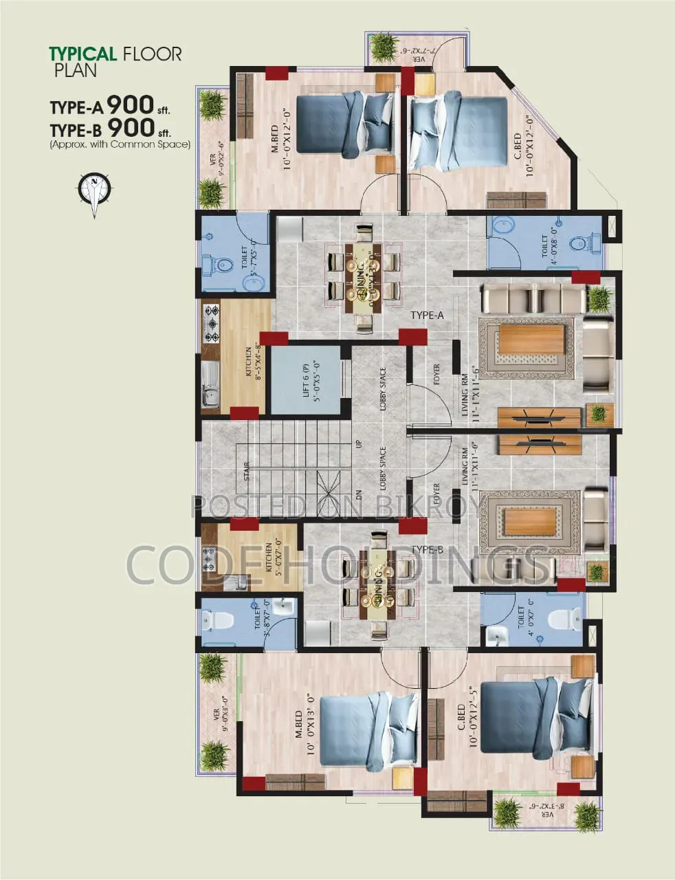 3 Bedroom Apartment in Pirerbagh, Mirpur for Sale in Mirpur