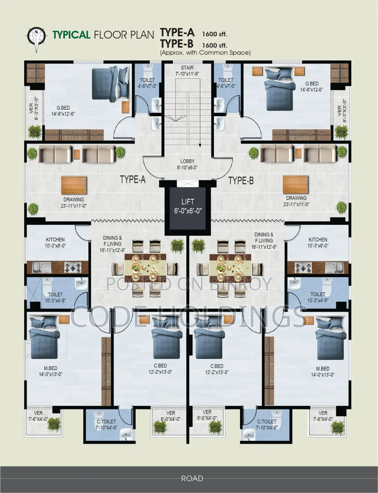 3 Bedroom Apartment in Pirarbag, Mirpur for sale in Mirpur