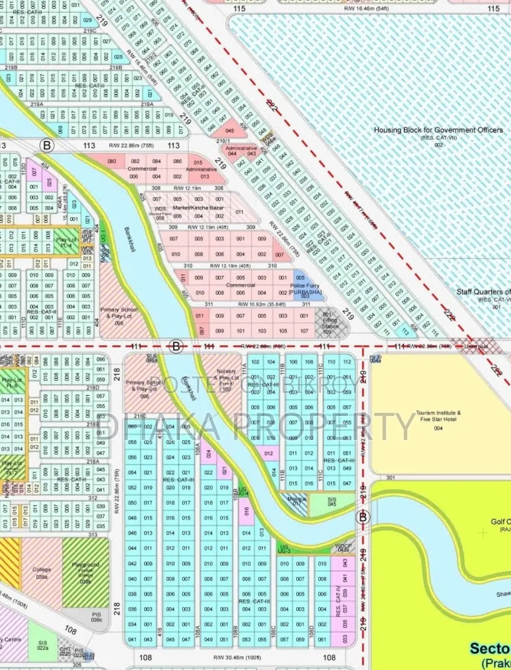 Bypass Road 5 Katha Park East at Sector-20 in Purbachal