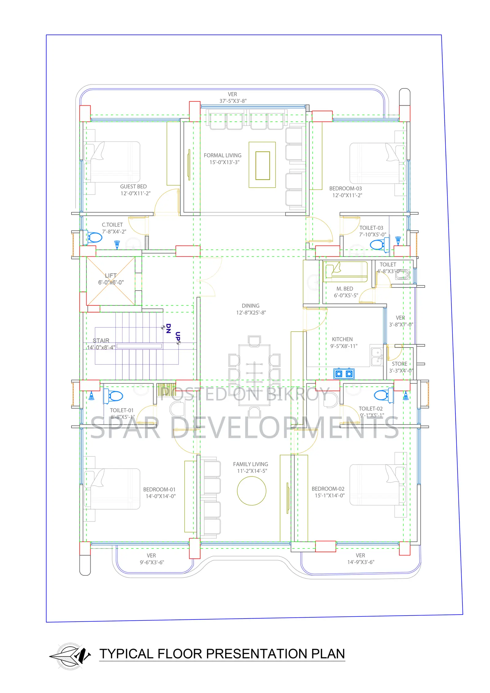 4-Bedroom Apartment in Spar Sparkling, Jalshiri Abason for sale in Jalshiri Abason