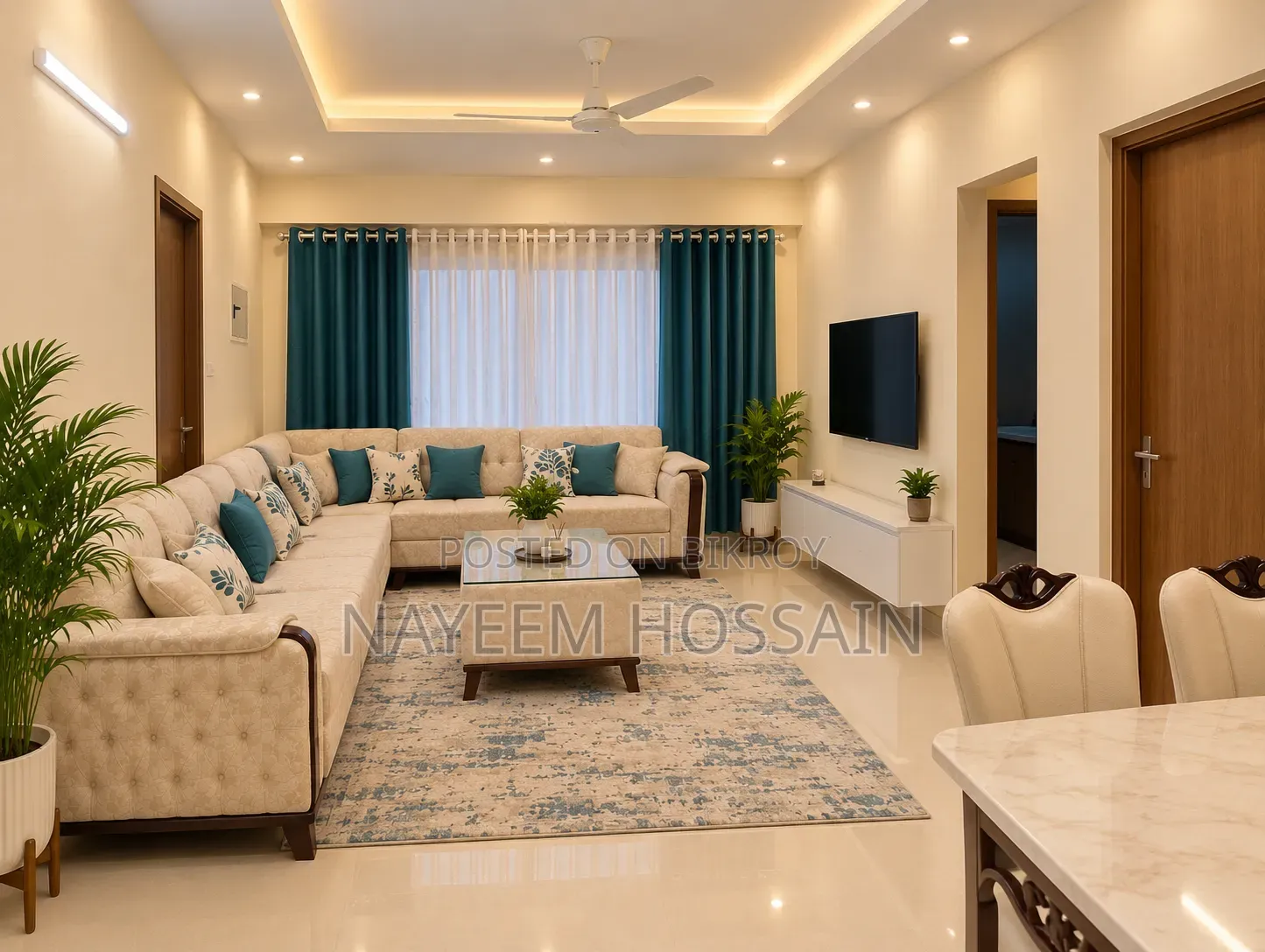 Furnished 3-Bedroom Apartment in Dhaka, Bashundhara for Rent in Basundhara