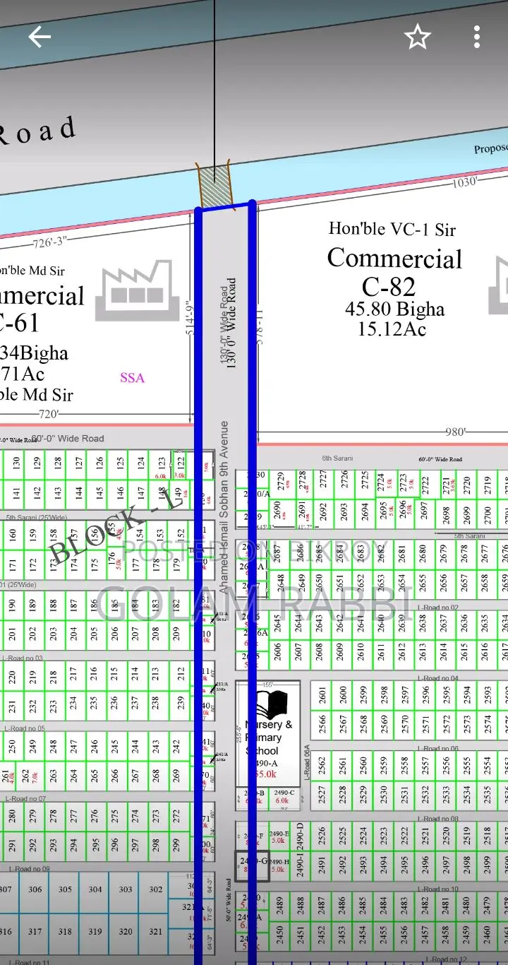 Land for Sale at Basundhara Block L 4 Katha South Facing in Basundhara